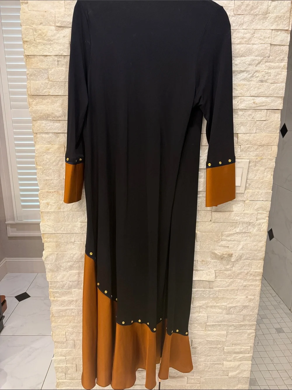 Tory Burch Black and Rust Wrap Maxi Dress